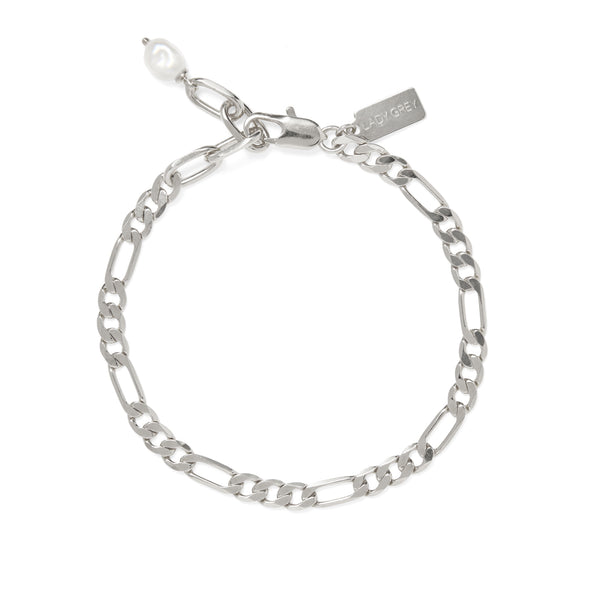 Pearl Figaro Bracelet in Silver