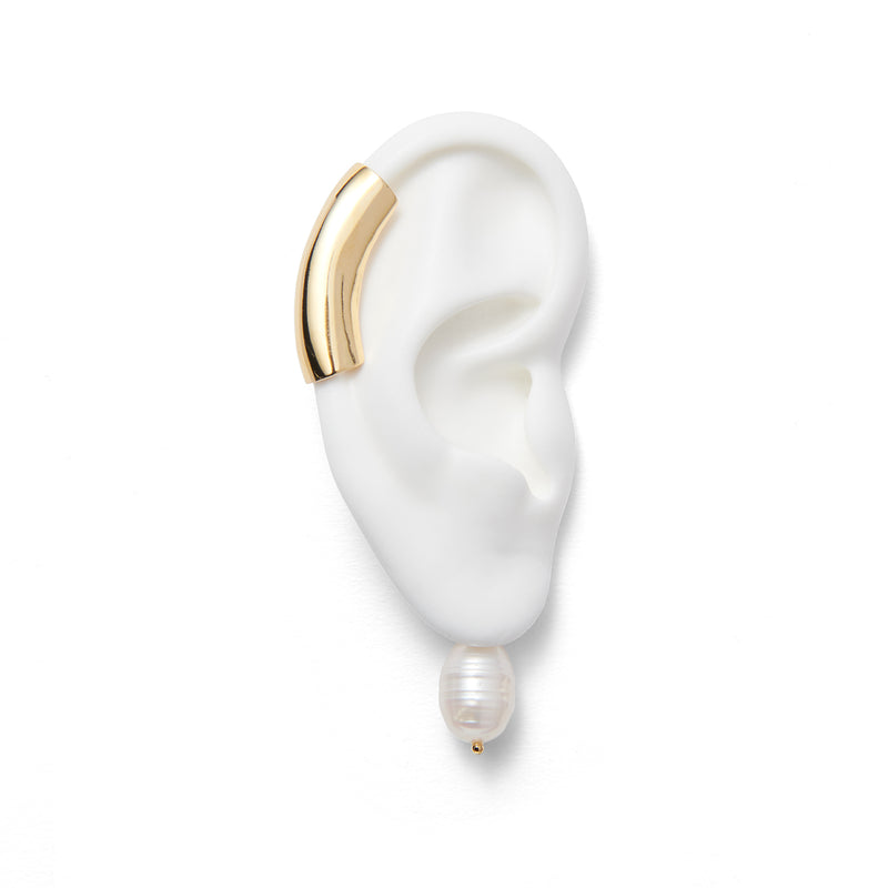 Lady Grey Pearl Helix Earring in Gold