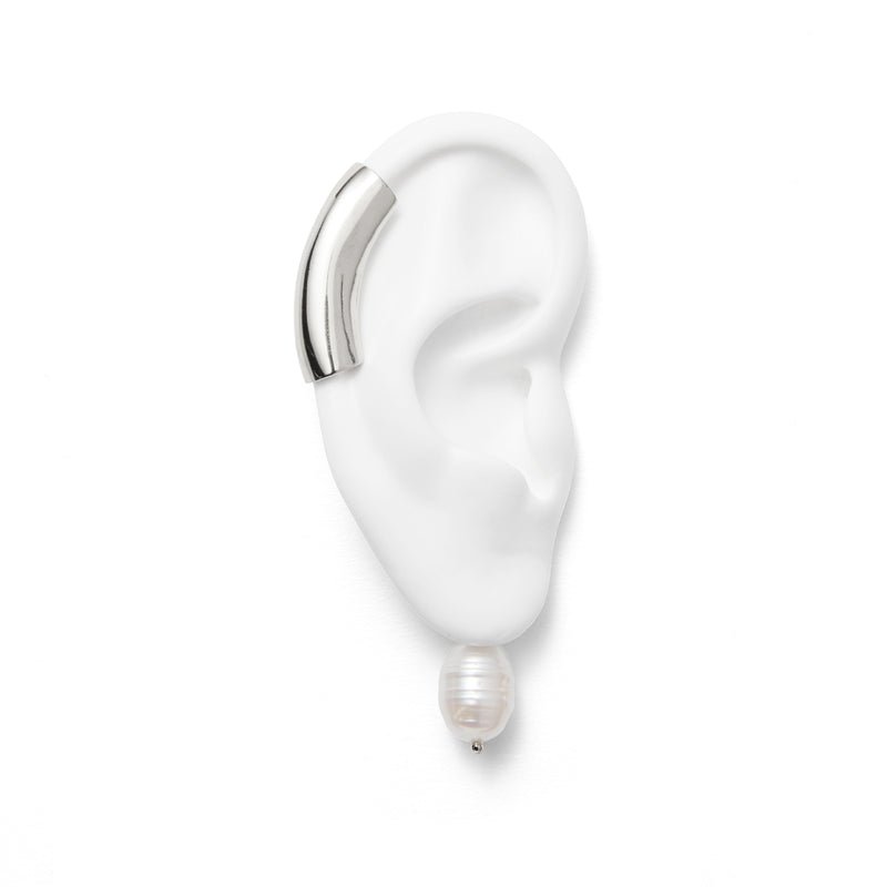 Lady Grey Pearl  Helix Ear Guff in Silver