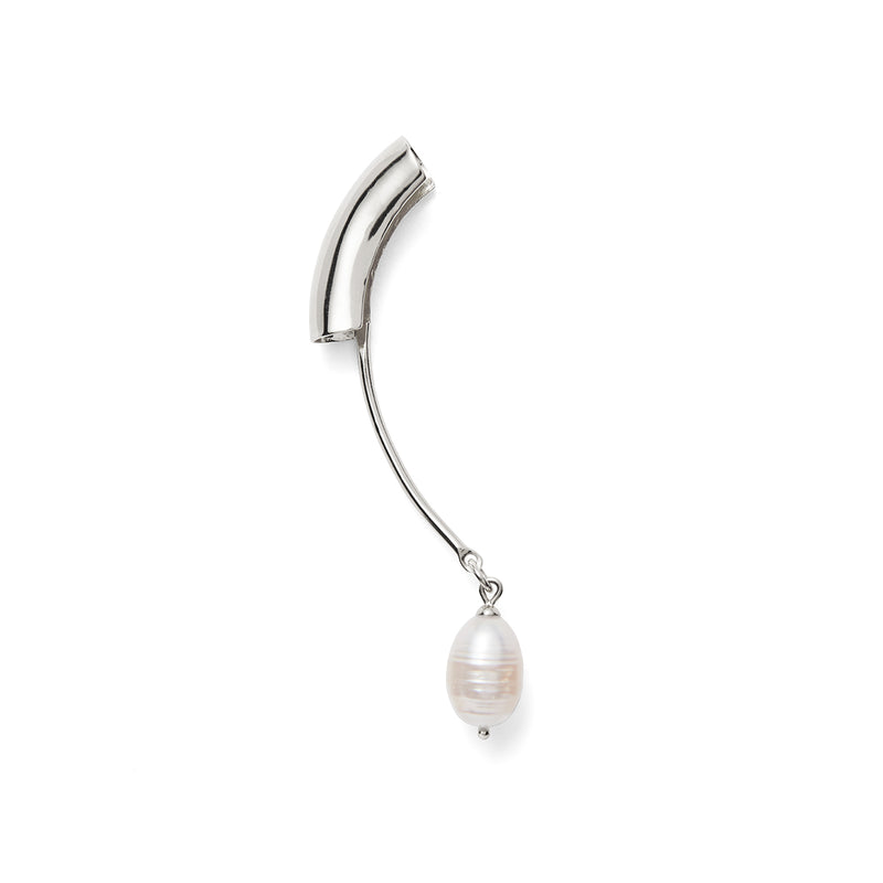 Lady Grey Pearl  Helix Ear Guff in Silver