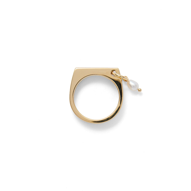 Pierced Signet Ring in Gold