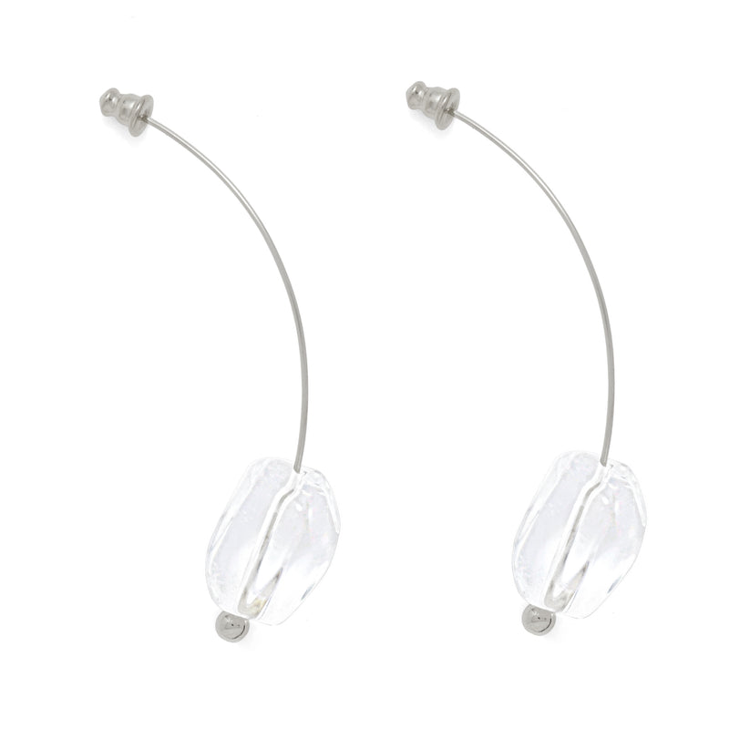 Lady Grey Jewelry Quartz Drop Earring in Rhodium