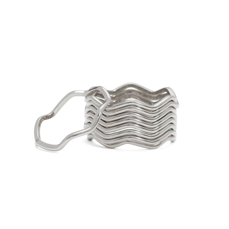 Ripple Ring Set in Silver