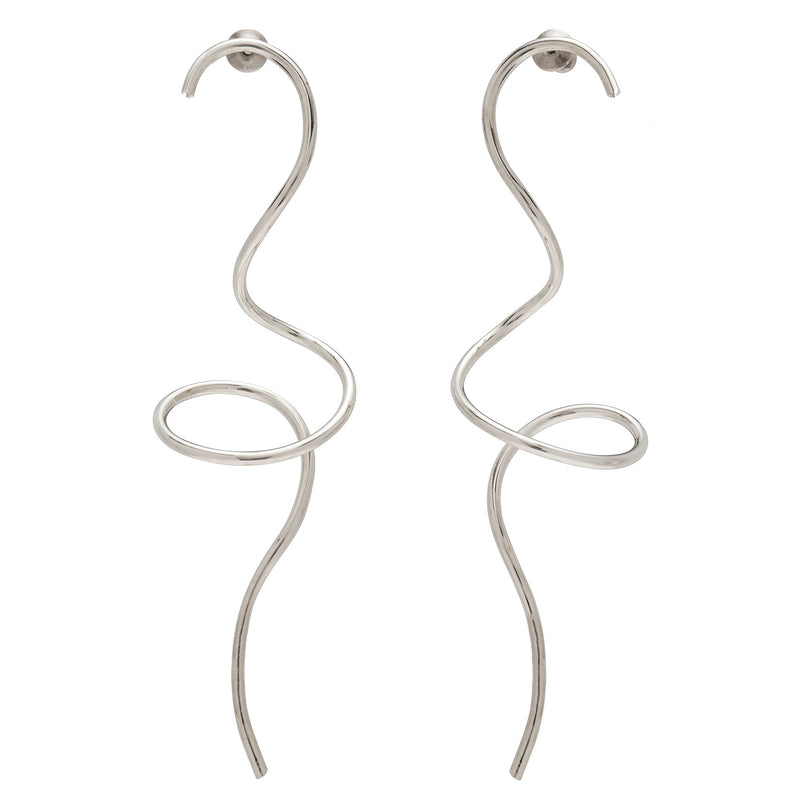 Script Earring in Silver