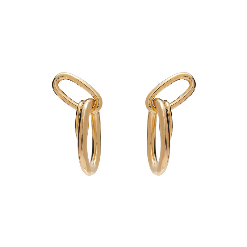 Lady Grey Slant Hoops in Gold