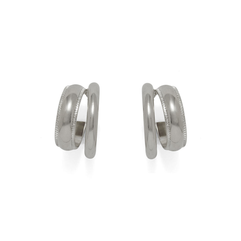 Lady Grey Jewelry Signature Hoop in Rhodium