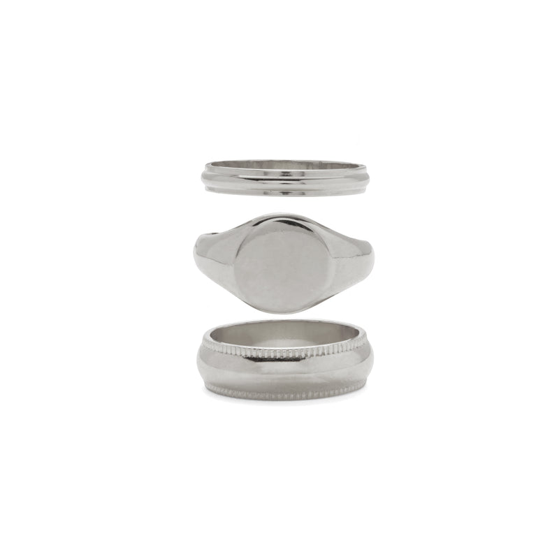 Lady Grey Jewelry Signature Ring Set i Rhodium