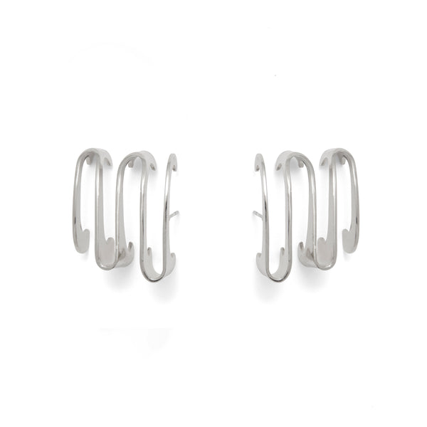 Wave Earrings in Silver