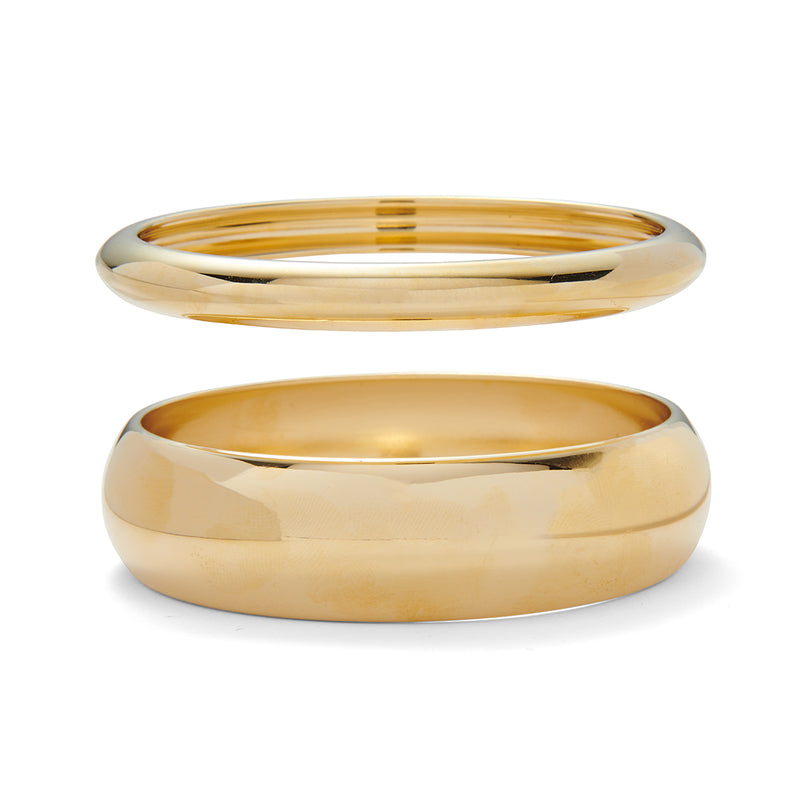 Dome Bangle Set in Gold