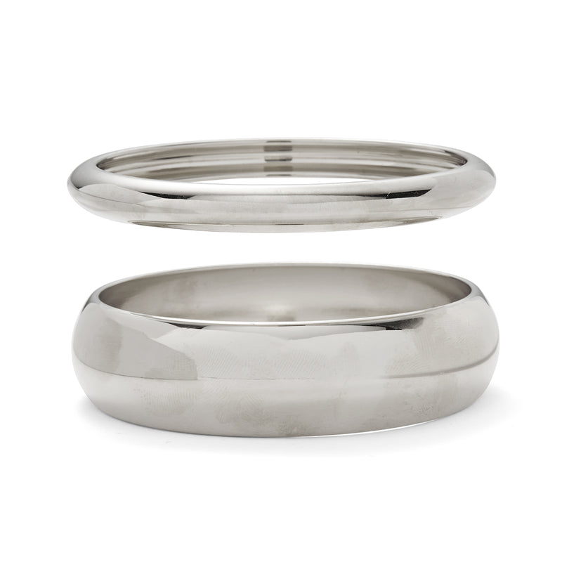 Lady Grey Dome Bangle Set in Silver