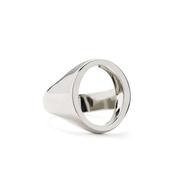 Lady Grey Open Signet Ring in Silver
