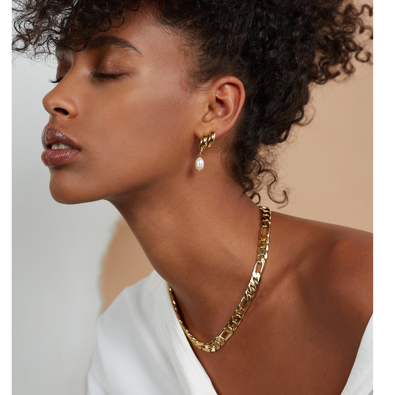 Buy Glamlife LV Pearl Hoop Stud Earrings For Girls And Women at