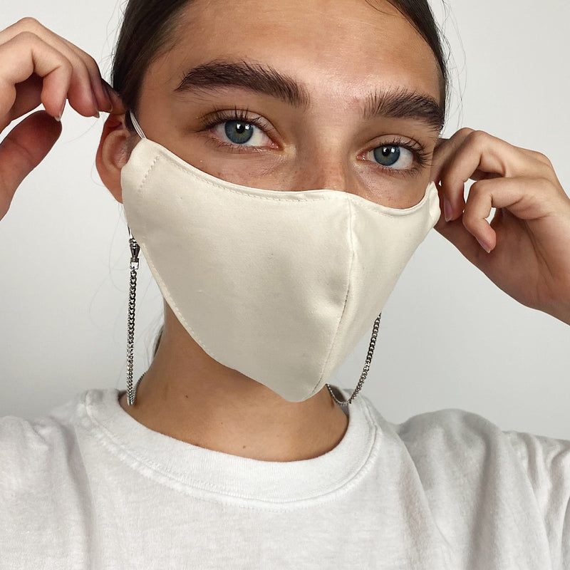 Curb Mask Chain in Silver