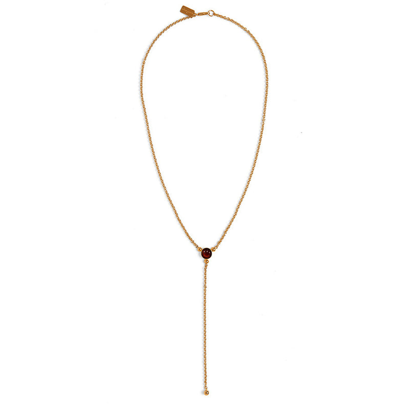Lady Grey Trinity Lariat with Red Tiger Eye