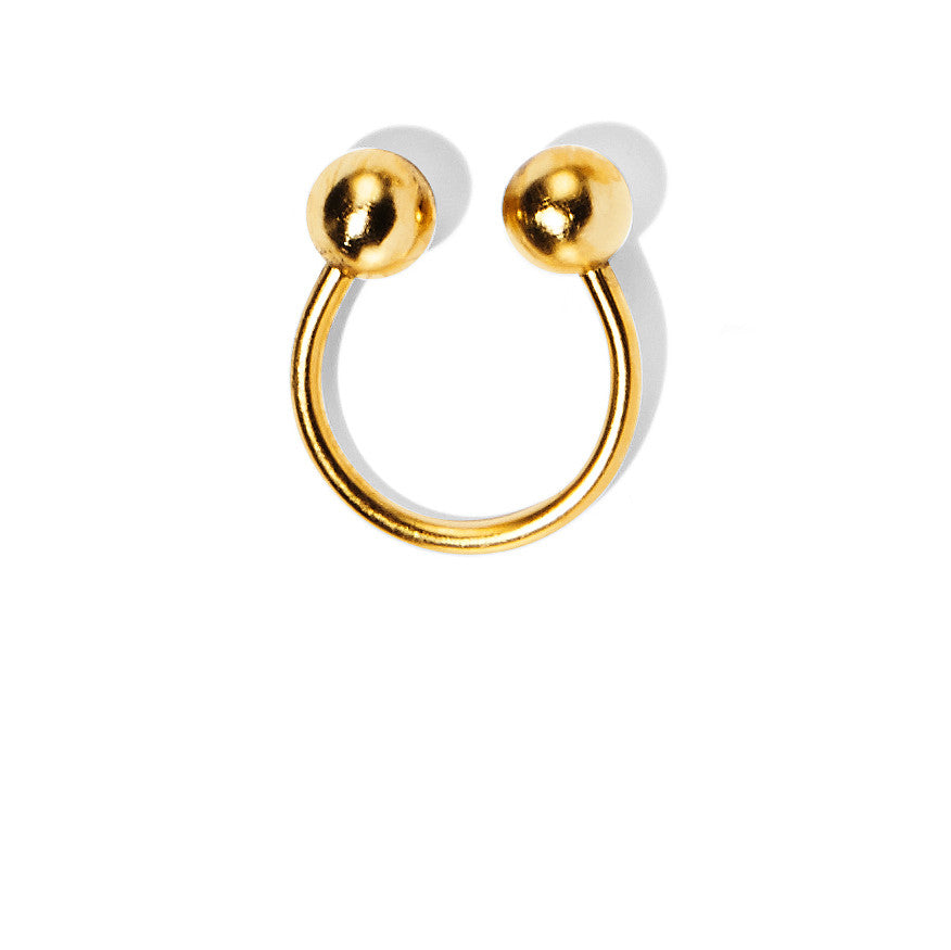 Barbell Ring in Gold