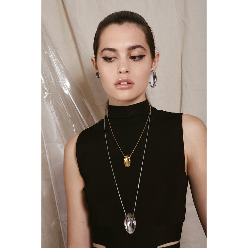 Basin Necklace in Rhodium