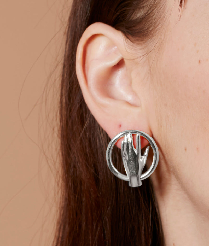 Ladies hoop store earrings silver