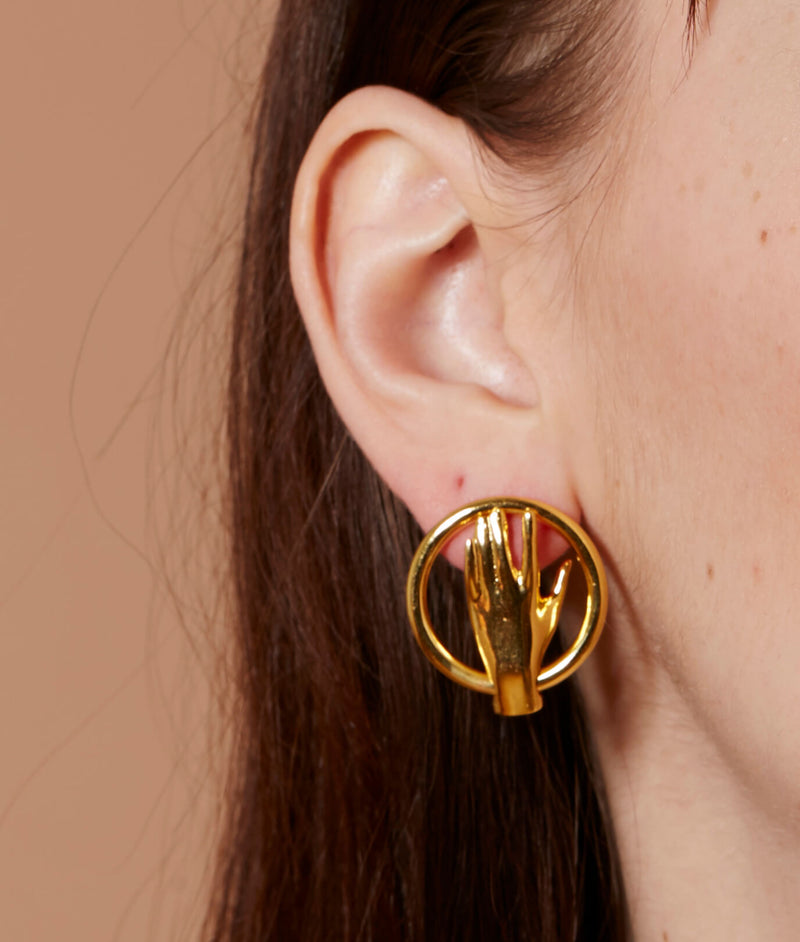 Lady Grey Jewelry Hand Hoop Earring in Gold