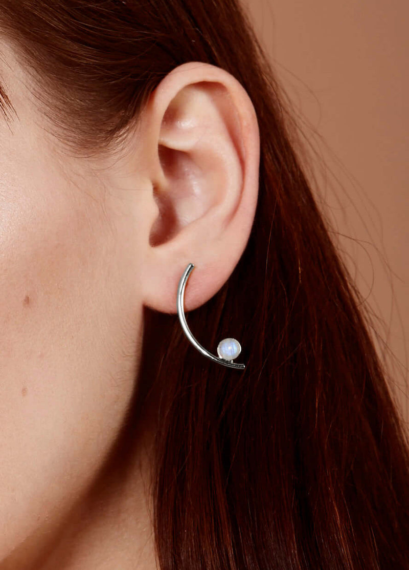 Mini Arc Earring in Silver