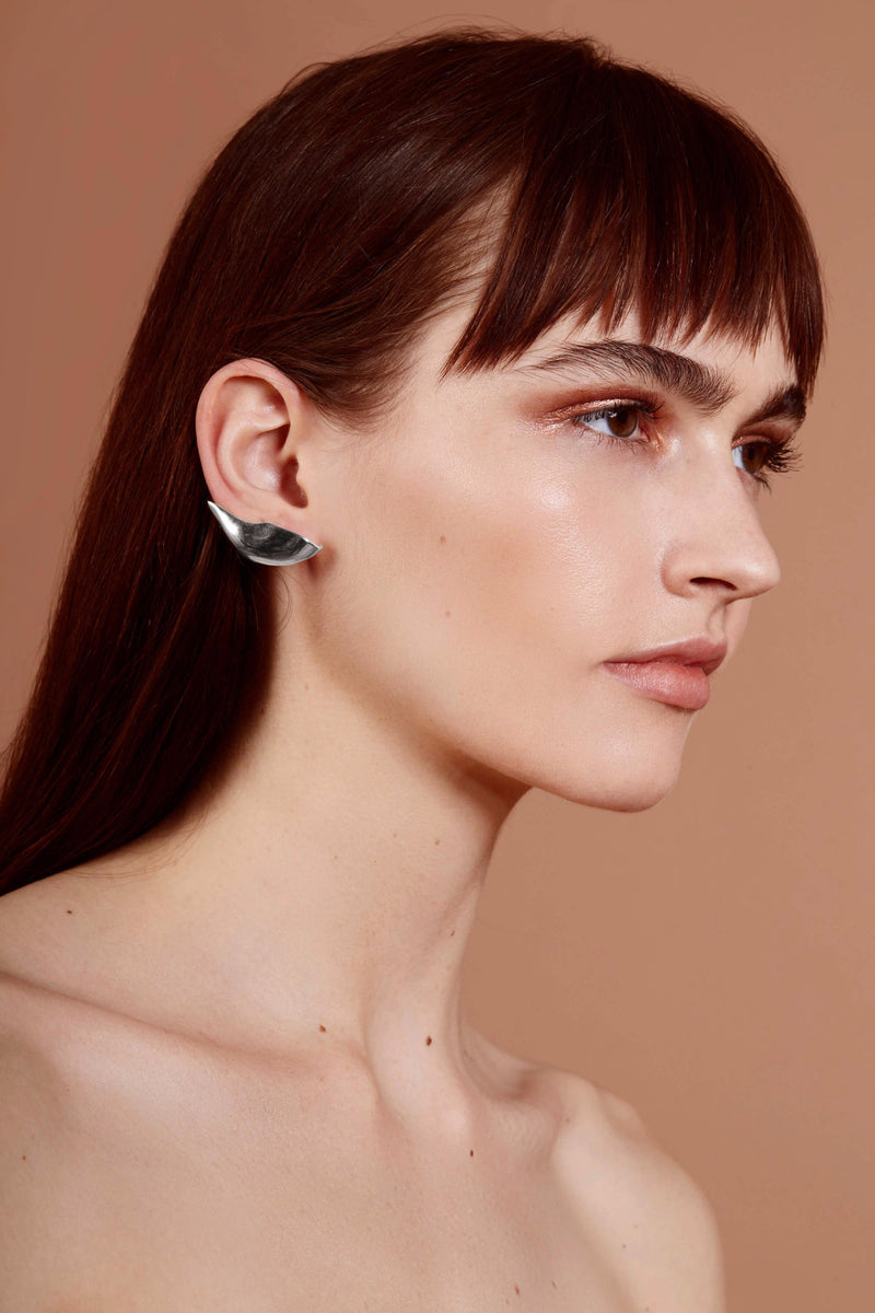 Lady Grey Jewelry Lobe Ear Cuff Silver- Right Ear