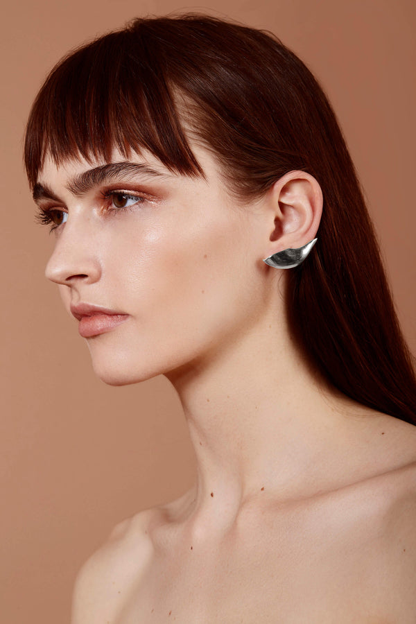 Lady Grey Jewelry Lobe Ear Cuff in Silver- Left Ear