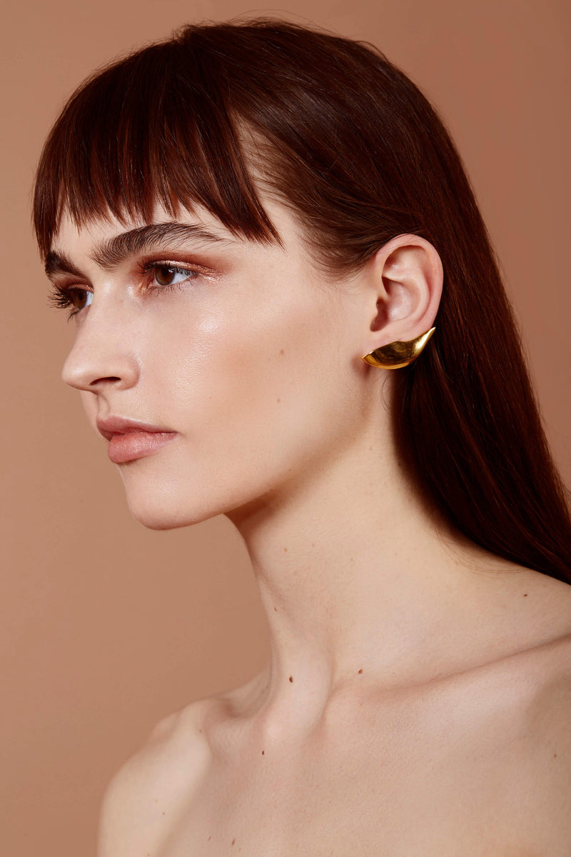 Lady Grey Jewelry Lobe Ear Cuff in Gold- Left Ear