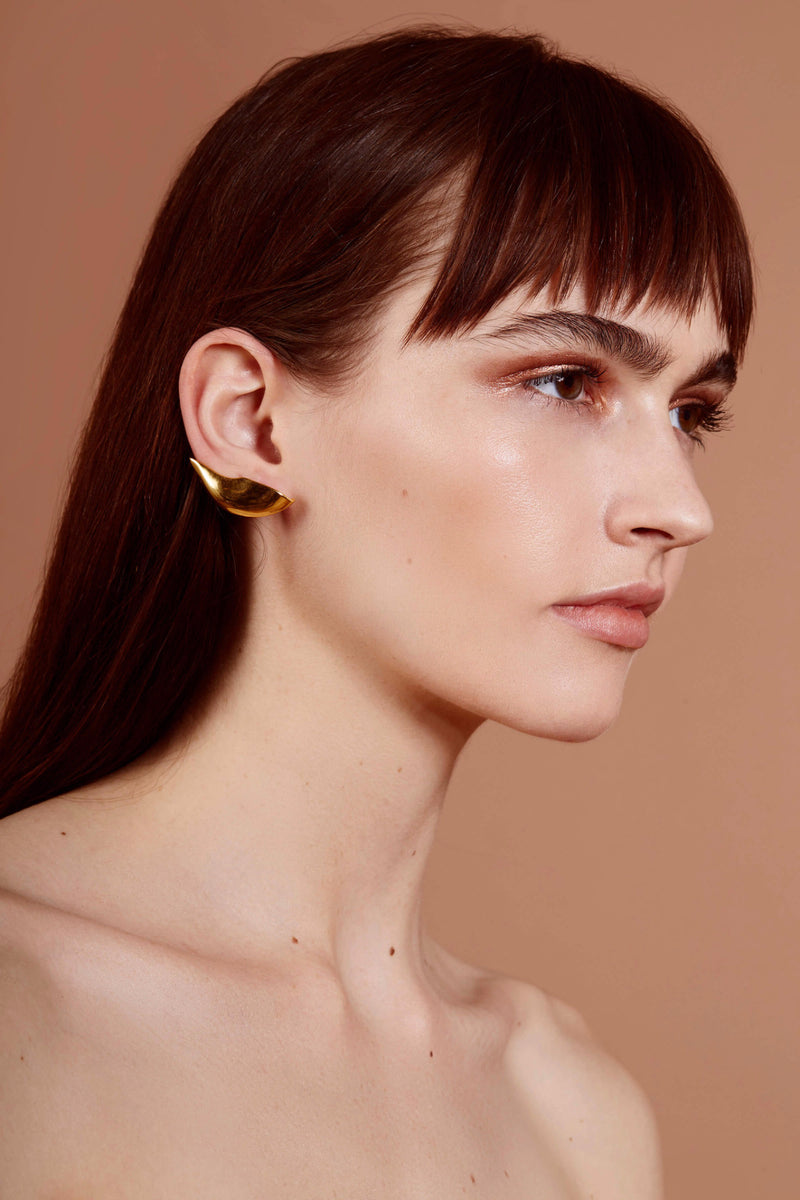 Lady Grey Jewelry Lobe Ear Cuff in Gold- Right Ear