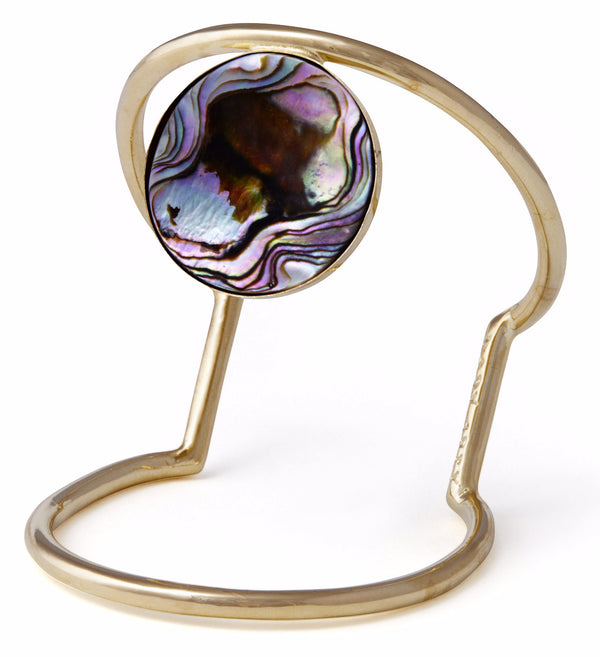 Abalone Contour Cuff in Gold with Abalone