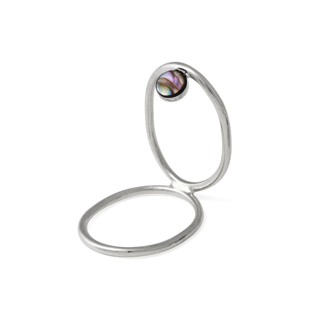 Abalone Infinity Ring in Silver