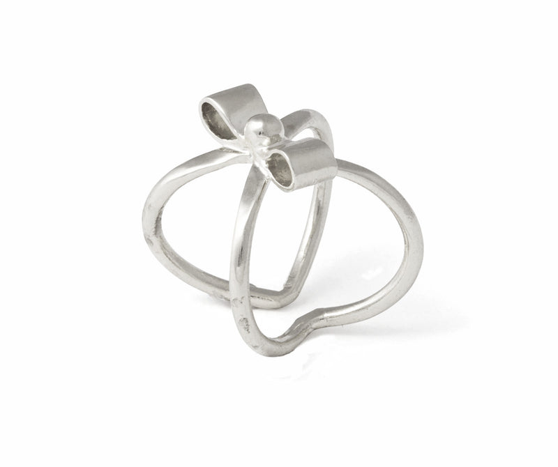 Cross Bow Ring in Silver