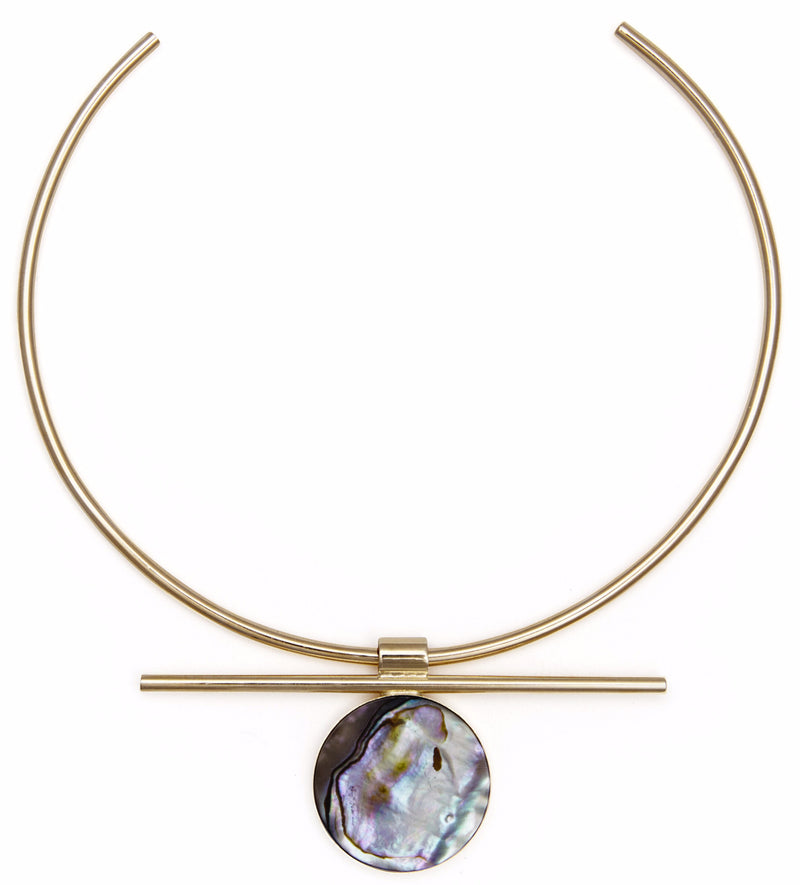Lady Grey Division Collar in Gold with Abalone