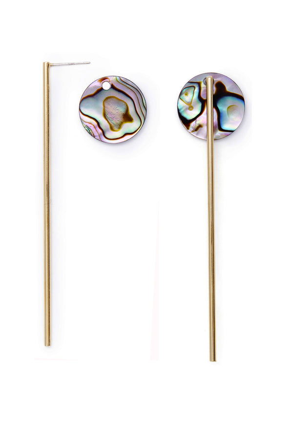 Division Ear Jacket in Gold with Abalone