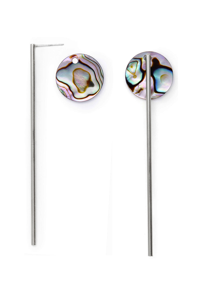 Division Ear Jacket in Silver with Abalone