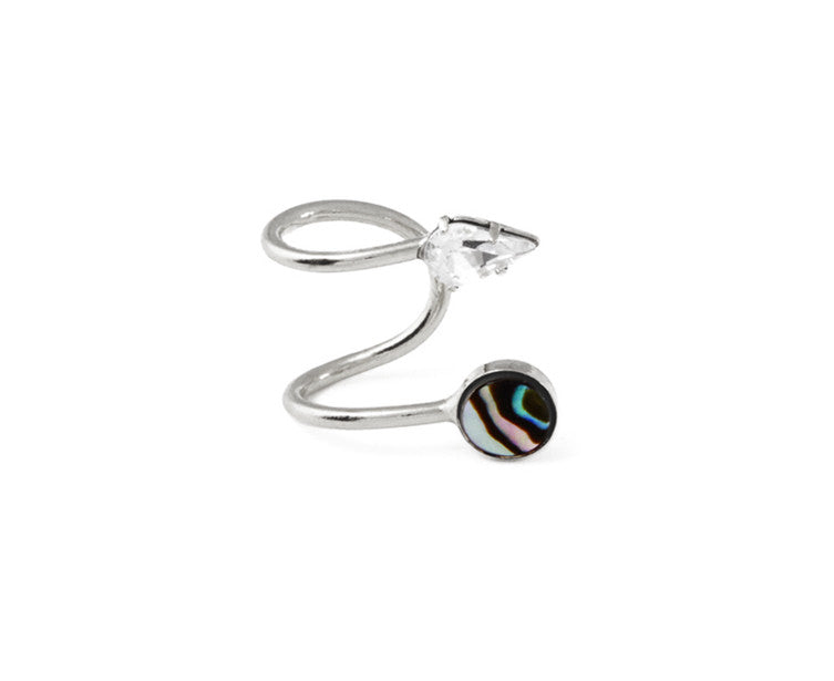 Dual Ear Cuff in Silver