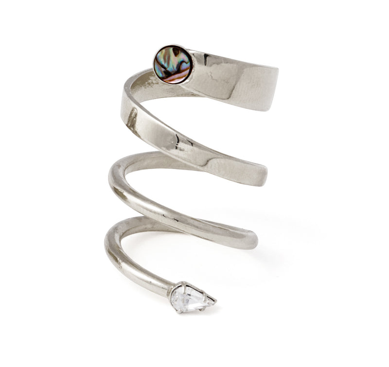 Abalone Ribbon Ring in Silver