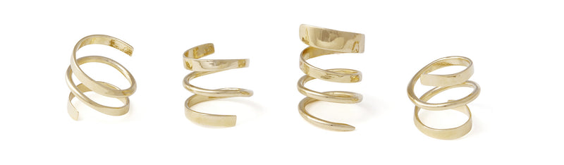 Ribbon Ring Set in Gold