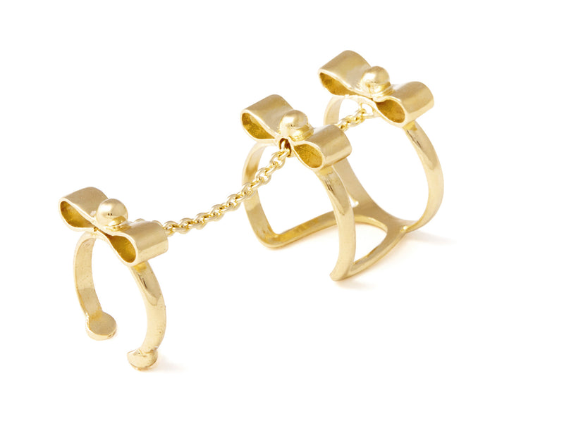 Triple Bow Ring in Gold