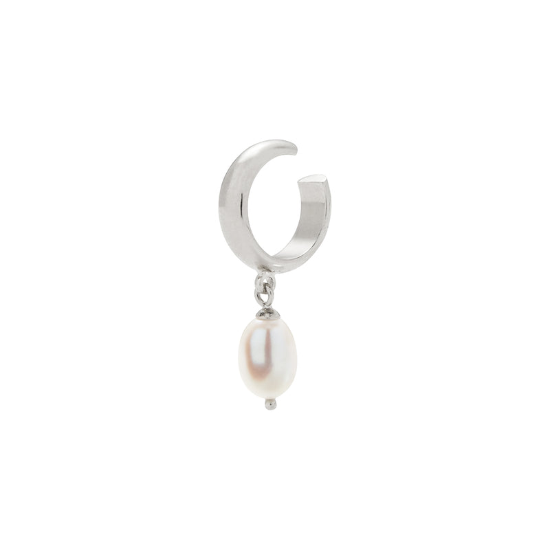 Lady Grey Pearl Ear Cuff in Silver