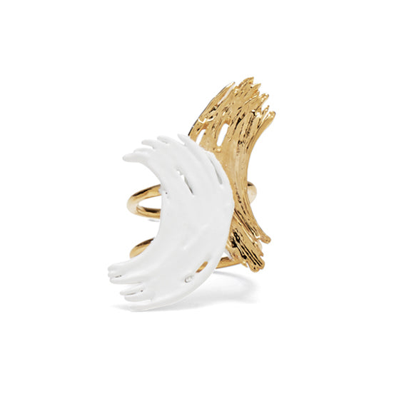 Alma Ring in Gold and White