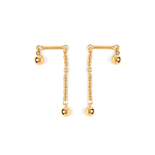 Lady Grey Jewelry Ball Bar Earring in Gold