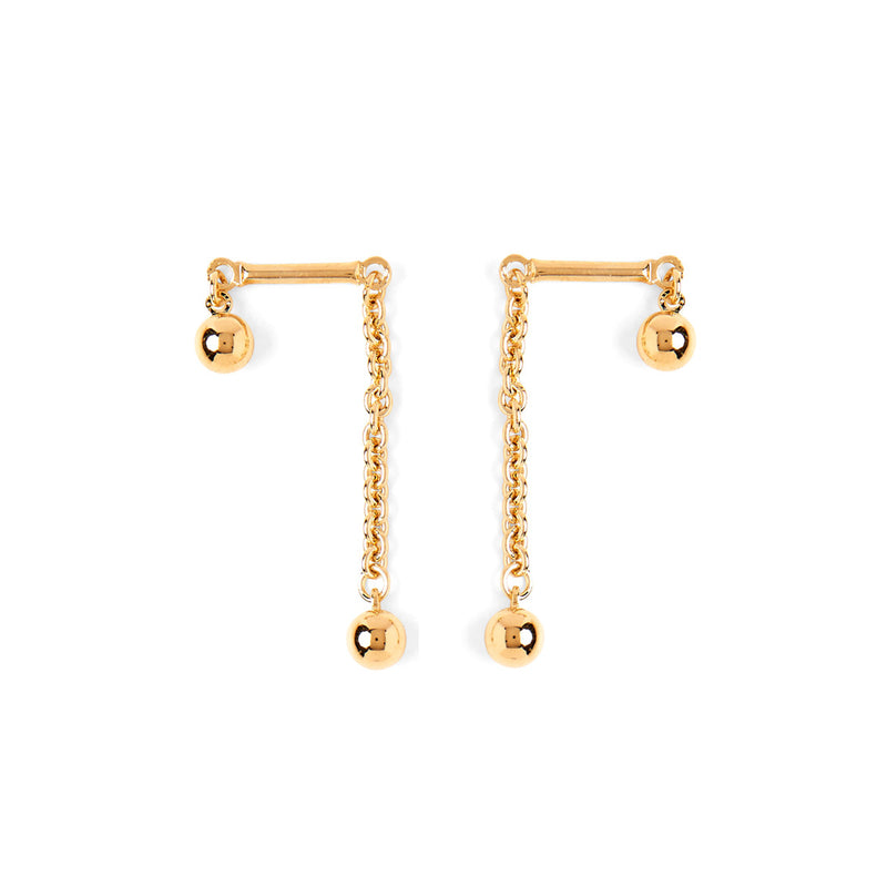 Lady Grey Jewelry Ball Bar Earring in Gold