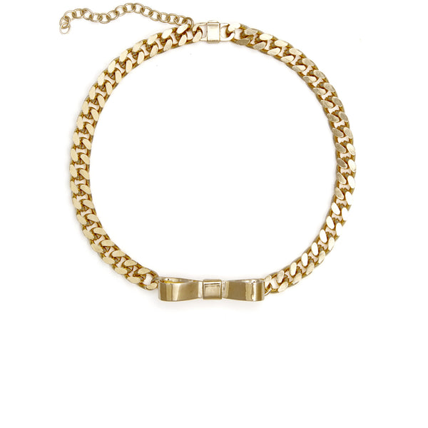Lady Grey Jewelry Bow Chain Choker in Gold