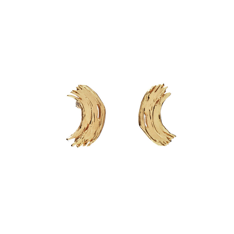 Lady Grey Jewelry Brushstroke Studs in Gold