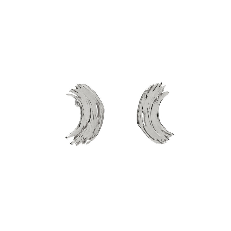 Lady Grey Jewelry Brushstroke Studs in Rhodium