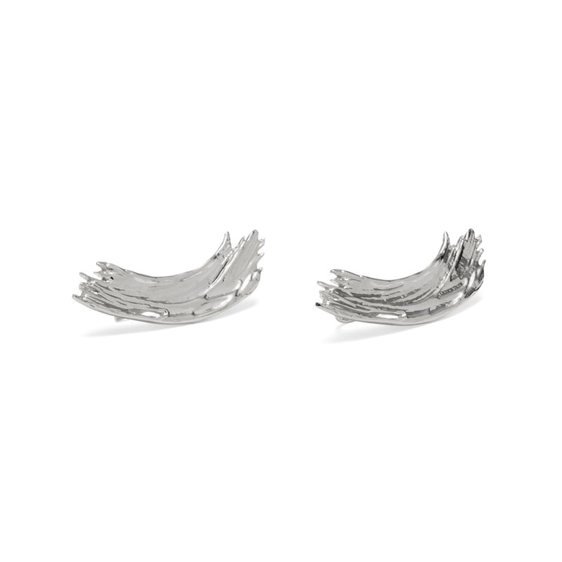 Lady Grey Brushstroke Ear Crawlers in Rhodium