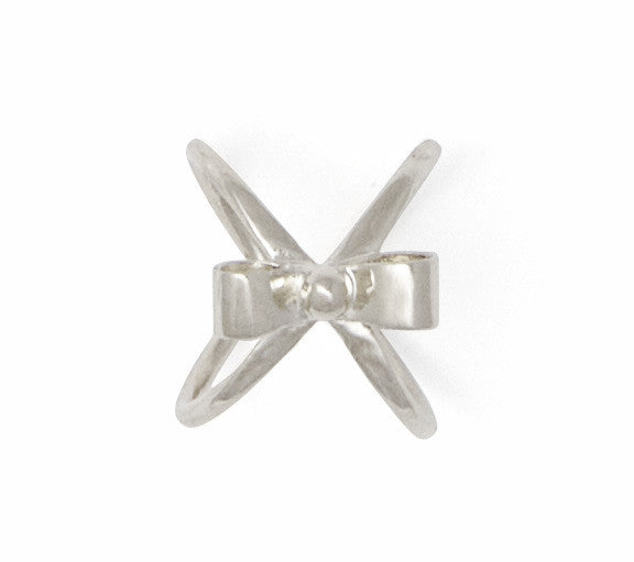 Cross Bow Ring in Silver