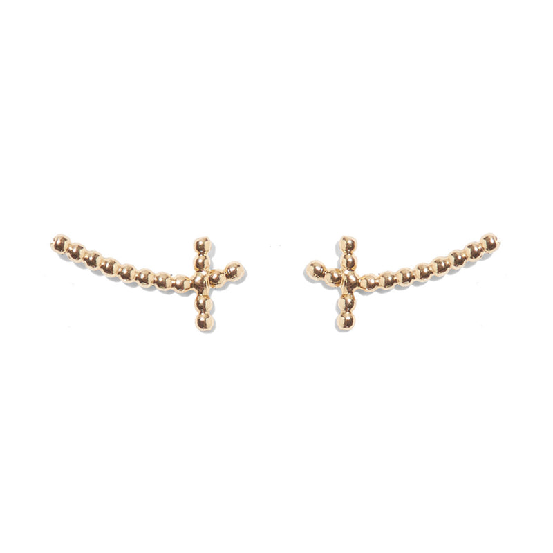 Lady Grey Cross Earring in Gold Vermeil