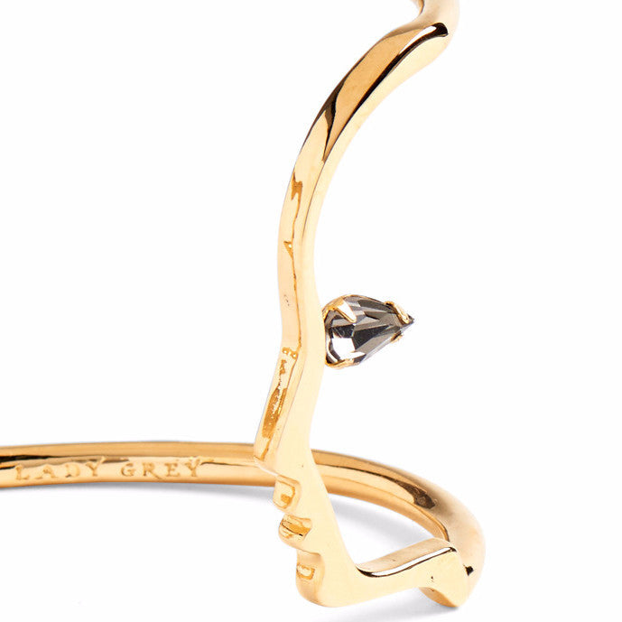 Lady Grey Jewelry Crystal Silhouette Cuff in Gold
