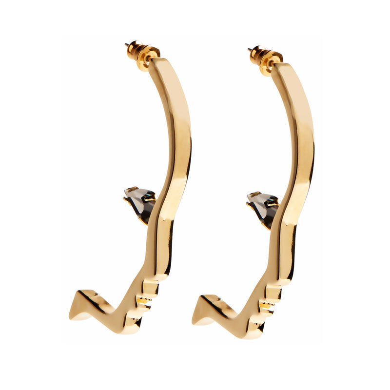 Lady Grey Jewelry Crystal Silhouette Earring in Gold