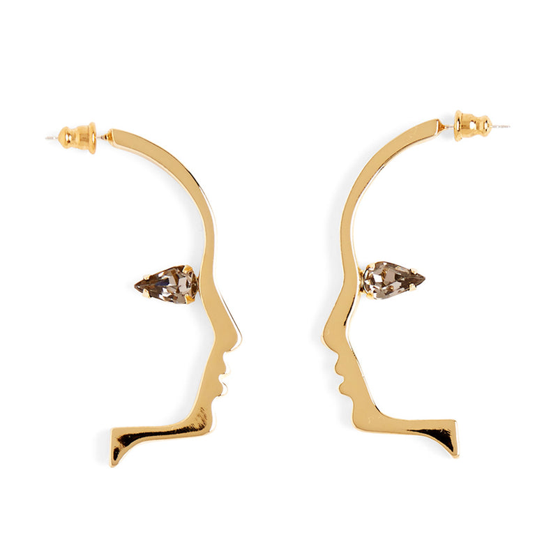 Lady Grey Jewelry Crystal Silhouette Earring in Gold